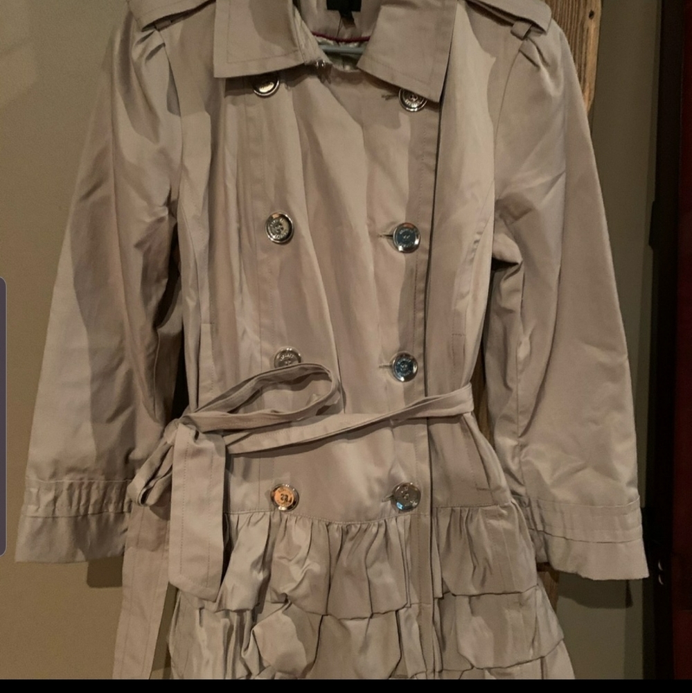 Express trench coat with peplum bottom